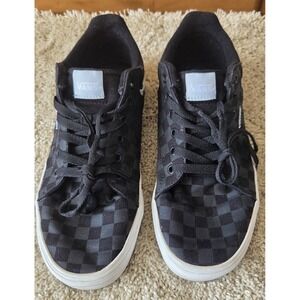 VANS Women's Seldan Checkerboard Black/Pewter  Canvas Sneakers Size 11 ~EUC~